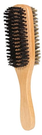 VINTORKY Vintage Bartbürste Groß Doppelseitig mit Nylon und Wildschweinborsten aus Buchenholz für Herren Bartpflege und Styling mit Haaröl Friseurbedarf für Salon und Zuhause