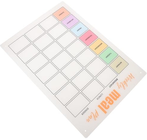 EXCEART Magnet Menü-Notiztafel wöchentliche menütafel Magnetische Einkaufsliste Kühlschrank Menümagnet trocken abwischbare Tafeln magnetische Anziehungskraft Teller Acryl Hausbedarf