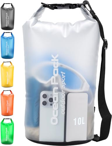 Henrycares Dry Bag wasserdichte Tasche, 20L 10L 5L 2L Wasserdichter Packsack mit Schultergurt, Schwimmen, Baden, Strand, Kanu, Stand Up Paddling, Tauchen