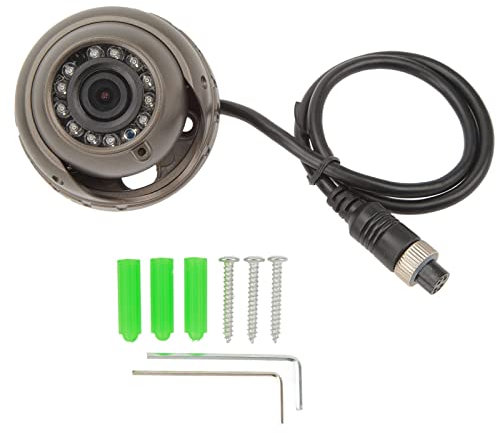 Caméra Dôme de Voiture Caméra Dôme Intérieure de Véhicule 12 V Enregistrement Vidéo Audio Grand Angle IP67 Vision Nocturne étanche pour Bus RV et Fourgonnette (720P)