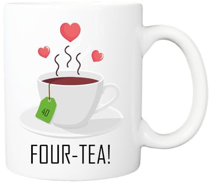 Pickhut-tryckt kaffemugg fyr-tedesign, mamma 40-årsdag gåvor för kvinnor, henne, fyrtionde vän, fru, vän 325 ml kopp, gåva för te älskare