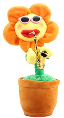 ifundom Sunflower Music Toy Stuffed Toy s Dancing Sunflower Musical Saxophone Saxophone Singing Music Plush Musical Funny Electric Sun Flower