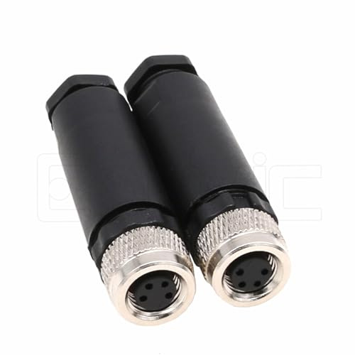 Kit di 2 connettori M8 a 4 poli femmina A per sensore circolare industriale da 8 mm impermeabile IP67