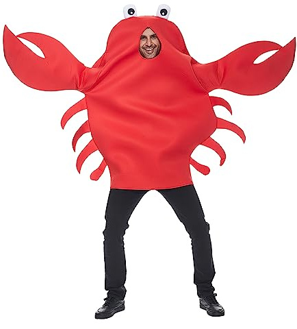 EraSpooky Erwachsene Rote Krabbe Kostüm Tierkostüm Halloween Karneval Party Meerestier Cosplay Set