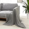 Amazon Basics decorativa leggera in poliestere riciclato Copriletto, 127 x 152 cm, Motivo a spina di pesce grigio scuro e grigio chiaro