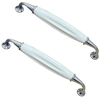 2 PCS Keramik Türgriff Schubladengriff Zinklegierung Schrankgriffe Möbelgriff Keramik Griffe Schranktürknöpfe für Küche Badezimmer Schlafzimmer Möbel (Hole Pitch:160mm)