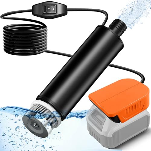 Tauchpumpe für Dewalt Akku 20V MAX Schmutzwasserpumpe Wasserpumpe Flachwasserpumpe Saugpumpe Absaugpumpe,Poolpumpen,Gardena,Keller,Pool,Gartenbewässerung, Autowäsche(KEIN Akku)