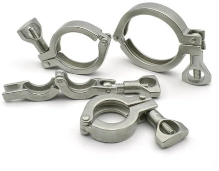 BYLSAGWHT 1 1.5“2”2.5”3“4 Grade Stainless Steel Three Pipe Clamp SS 304, Suitable For Self-made Pipe Fittings With Rings(4 inch x k119)