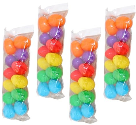 Vaguelly 6 X 4 Cm Große Kunststoffschalen-deko-eier -farbe -hängeeier Für Jungen Und Mädchen