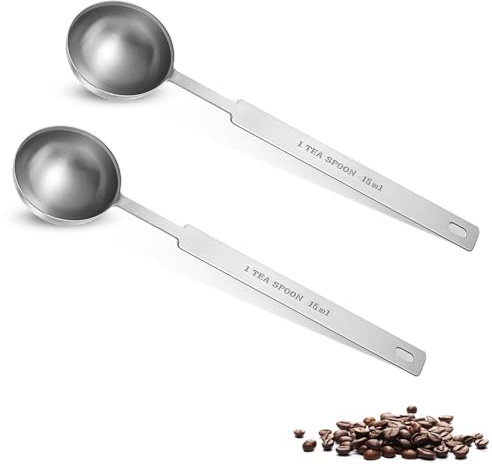 Ouligay 2 Stück 15ml Messlöffel Edelstahl Dosierlöffel Kaffeemesslöffel 15ml Measuring Spoons Portionierlöffel Kaffeelöffel Teelöffel Kleine für Back Gewürze Tee