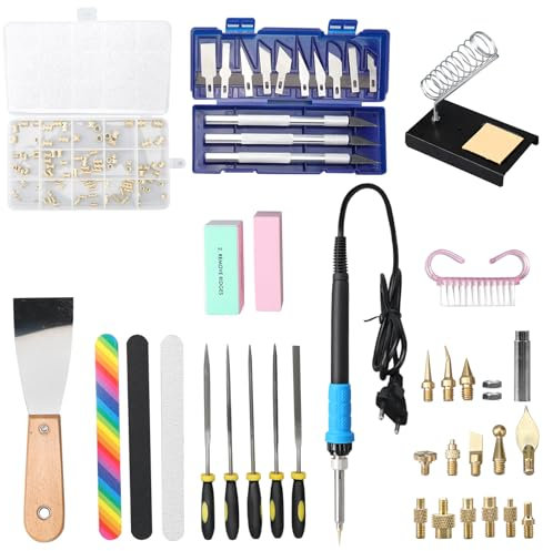 Set di attrezzi per stampante 3D, set di utensili per stampante 3D, set di inserti per calore, set di saldatori con controllo digitale della temperatura, punte per saldatore, inserti filettati,