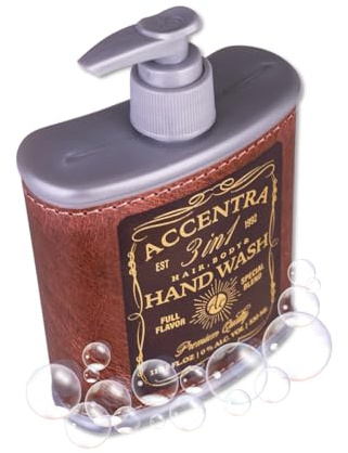 Accentra Seifenspender Whiskey, Handseife SPECIAL BLEND in Schnapsflaschen-Optik, Flachmann mit 330ml Handseife im Pumpspender, Flüssigseife, Duft: Birke & Zeder, Geschenkidee für Männer zum Vatertag