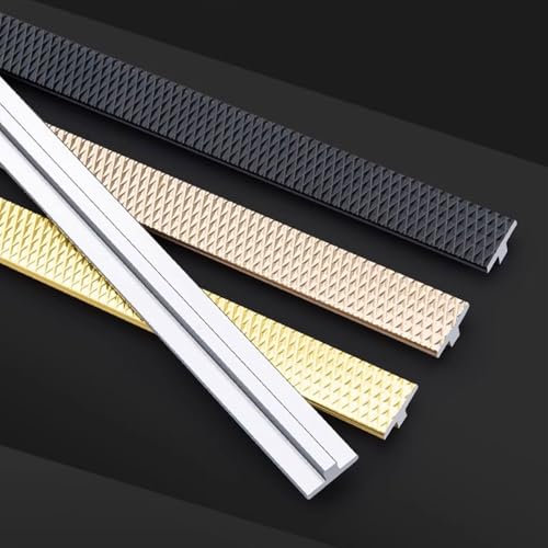 3 Stück T-Profil Übergangsleiste Aluminium 100cm Decken & Wandanschluss Profilleiste Fliesenabschlussleiste mit Wellendekor Kantenschutz Winkelprofil für Wand-Decken-Übergang T-Fugenprofil(Mattschwarz