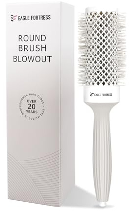EAGLE FORTRESS Keramik Rundbürste zum Föhnen & Styling, 43 mm | Keramikbeschichteter Aluminiumkörper, Borstenmix, Blowout & Styling, Mehr Volumen, Glanz & Glätte, Für langes Haar