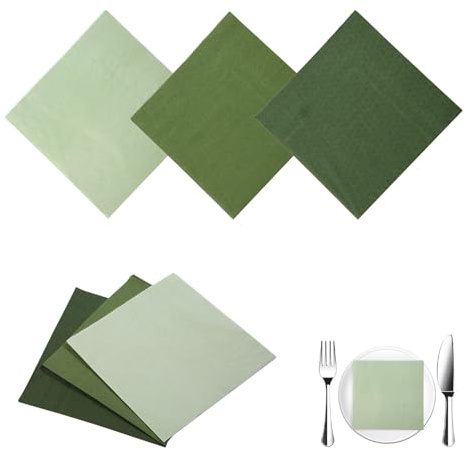 Luckwaii Salbeigrüne Servietten Hochzeit 180 Stück Hochzeitsservietten Einfarbig Salbeigrün Papierservietten Salbei Servietten Eukalyptus Grün 33x33cm Serviette für Abendessen Geburtstag Brautjubiläum