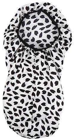 HAPINARY Long in Black and White Made of Elastic Material Wide Brim for Sleeping and Protecting Hair While Braiding