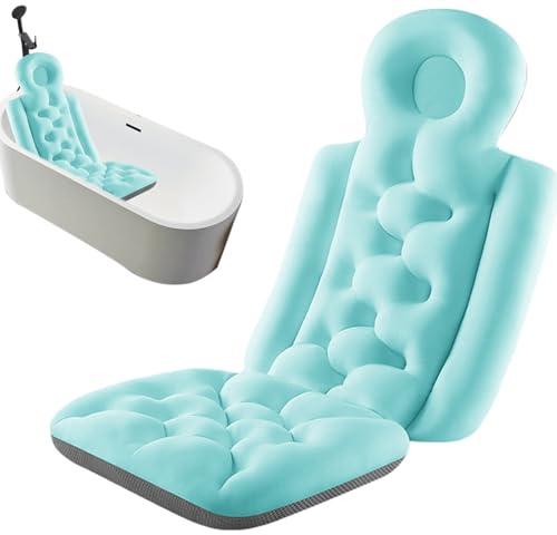 Cojín de baño para bañera, Almohada de baño de Cuerpo Completo para bañera, cómodo cojín de bañera de Cuerpo Completo, Almohada con Almohada Lumbar extraíble, Almohada para Espalda de baño para