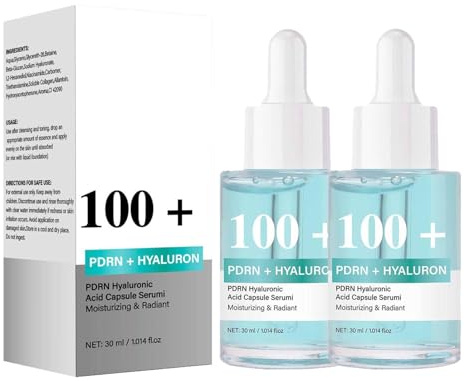 Hyaluronsäure Serum, Hyaluronic Acid Capsule 100 Serum, Strahlendes Feuchtigkeits Gesichtsserum mit aufpolsternder Wirkung, Koreanische Pflege (1, 2 pc)