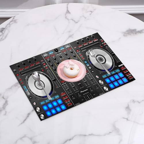 QRFASFZO Gewebte Platzsets Tischsets 6 er Set Vinyl Hitzebeständig Platzdeckchen Antifouling und Waschbar,Professioneller DJ-Equipment-Vitrine, Pioneer DDJ-SX-Controller, ausgestattet mit nah,45x30cm