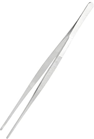 VBSYUYQ 12 Inch Stainless Steel Kitchen Tweezers, Serrated Food Tongs | 12 inch stainless steel kitchen tweezers, serrated precision tip, long handle heat resistant