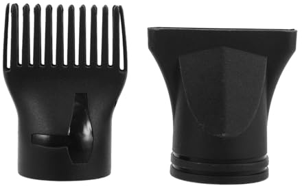 PENIKOKO Beccuccio Phon Multifunzionale in Plastica Nero 2 Pezzi con Ugello Piatto e Pettine per Parrucchiere, lo Styling in Salone