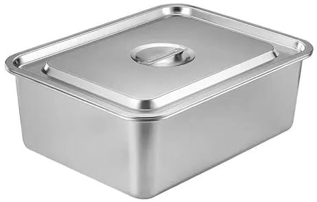 Tiefer großer Hundenapf aus Edelstahl mit Deckel, aus Metall, Haustierfutter und auslaufsichere Futterschale, geeignet für Katzen und Haustiere
