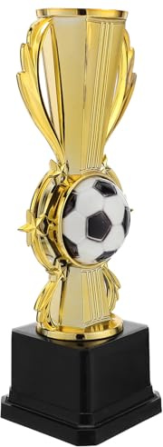 Zerodeko Coppa Premio per Calcio in Plastica Leggera Riconoscimento Partecipazione Partite Sportive Scolastiche Bomboniera Pallone D’Oro per Eventi Sportivi Educativi Riutilizzabile
