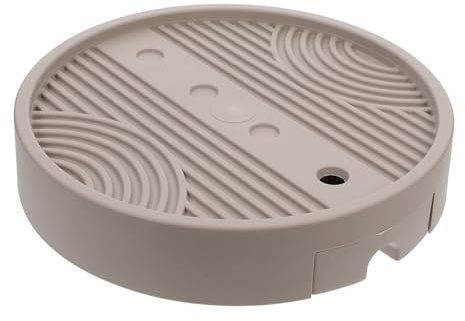 VOSAREA Plateau à roulettes pour Pots de Fleurs 26,5 Cm, Porte-Pot de Fleurs Mobile en Matériau Épais Couleur Moka, Soucoupe Ronde avec Bac D’Eau Amovible et Système de Drainage