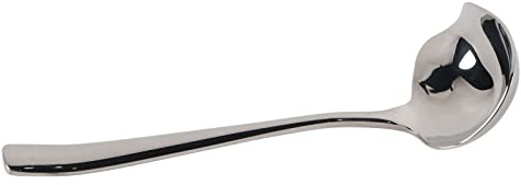 Stainless Steel Sauce Drizzle Spoon with Spout Sugar Spoon Cooking Utensil Tool Premium Solid Durable Mirror Polish for Serving Gravy Salads Desserts Silvery 19cm
