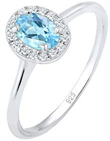 Elli DIAMONDS Ring Damen Verlobungsring Topas mit Diamant (0.08 ct.) in 925 Sterling Silber