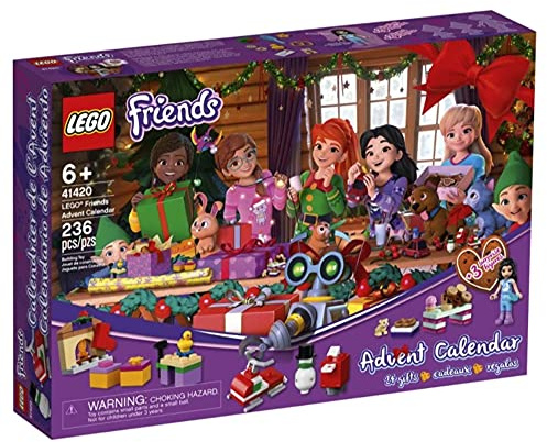 LEGO Friends Calendario dell’Avvento 2020, Mini Set di Costruzioni Natalizie con Emma, Elfi e Laboratorio di Babbo Natale, 41420