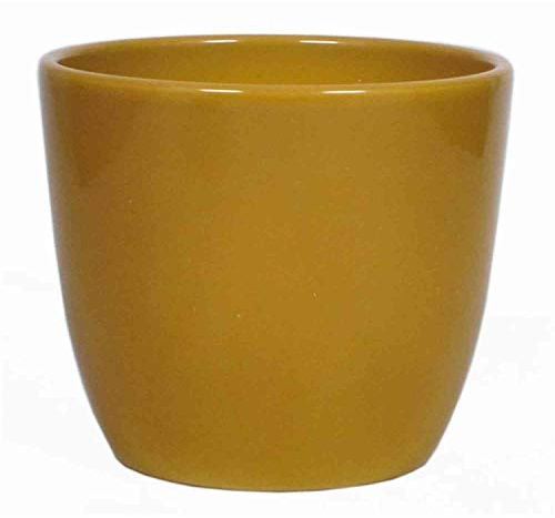 innaGLAS Pot de Fleurs, Jaune Ocre, 17cm, Ø19,5cm
