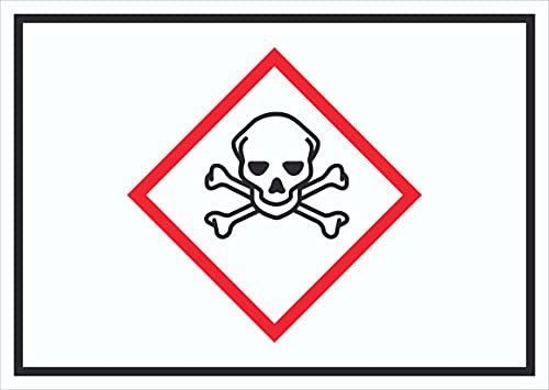 HB-Druck Schild akut toxisch Symbol Toxizität Totenkopf A1 Rückseite selbstklebend