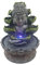 Futchoy Fontana da interni, decorazione Buddha, decorativa, in resina, con lampada LED a 4 colori (Blu, Verde)