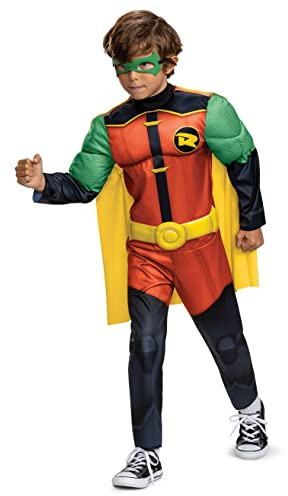 Disguise Batwheels Robin Muscle Costume, Official Batwheels Costume Outfit and Headpiece, Size (3T-4T)