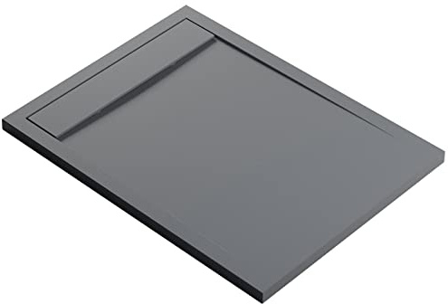 Bernstein Duschtasse New York 90x120 cm Betonoptik, Flache Duschwanne in Steinoptik, Rechteckiges Duschbecken aus Verbundwerkstoff, Rutschhemmende Gel-Coat-Oberfläche, Ohne Ablaufgarnitur