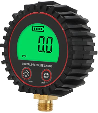Digital Däcktrycksmätare, 1/4 Tum 255 PSI 4 Enheter Växlingsbar Lufttrycksmätare, Exakt Ljus Sikt Snabbkoppling Biltillbehör för 0,1 Skärmupplösning