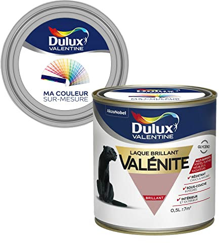 Ma Couleur Sur-mesure par Dulux Valentine – Peinture Laque Glycéro - Grande résistance pour boiseries et ferronneries - Brillant Vieux Rose 0,5 L