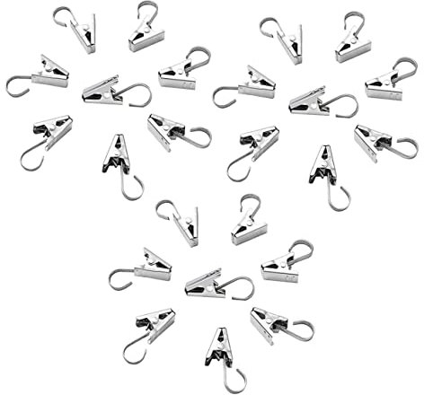 HEMOTON Teiliges Edelstahl Vorhanghaken Praktische Gardinenklammern Zum Aufhängen Von Vorhängen Duschvorhängen Und Handtüchern Rostfrei Einsetzbar Einfache Montage