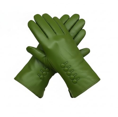 TheGloveHut Damen Echtes Weiches Leder Handschuhe Vollständig Gefüttert Geschenk Verpackt (Hellgrün, Extragroß 8 )