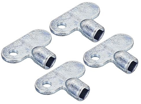 PATIKIL Heizkörper Lüftungsschlüssel 4 Pack Zinklegierung Vierkant Steckdose Entlüftung Lüfter Schlüssel Schraubenschlüssel Sanitär Entlüfter Werkzeug Einzelloch Silber