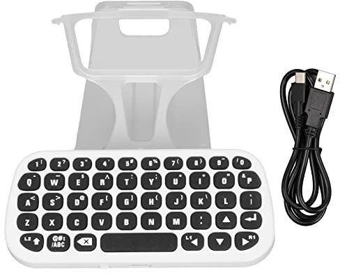 TOUISEDGI Clavier pour Manette PS5, Clavier pour Manette PS5, Manette De Jeu Bluetooth Chatpad pour PS5 avec Clip Et Câble De Chargement
