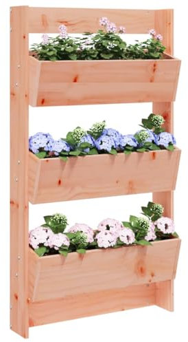 Bulliing Jardinera Pared 3 Niveles Madera Jardinera Madera Exterior maceteros Exterior jardineras Exterior Maciza Douglas 60x18,5x110 cm