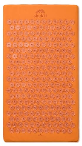 ShaktiMat [La original] Esterilla de acupresión - Algodón orgánico - Fabricación ética - Relajación y masaje en la espalda, la cervical, los piernas, los pies - Amber Naranja