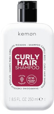 Kemon - Curly Hair Shampoo Per Capelli Ricci E Definiti, Forte Potere Idratante Dell'Acqua Di Riso E Dell'Aloe Vera, Nutre E Rinforza Ogni Riccio, Dona Morbidezza E Lucentezza, 250 ml