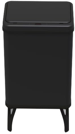 Gardtech Poubelle Automatique 60L - Avec Capteur de Mouvement - Anneau de Serrage pour Sac Poubelle - Ouverture et Fermeture Silencieuses - Montage - Noir