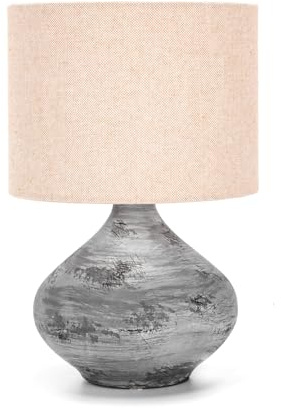 VoltShine Lámpara de mesa de cerámica E14, sin fuente de luz, ideal para decorar espacios y crear ambientes acogedores.