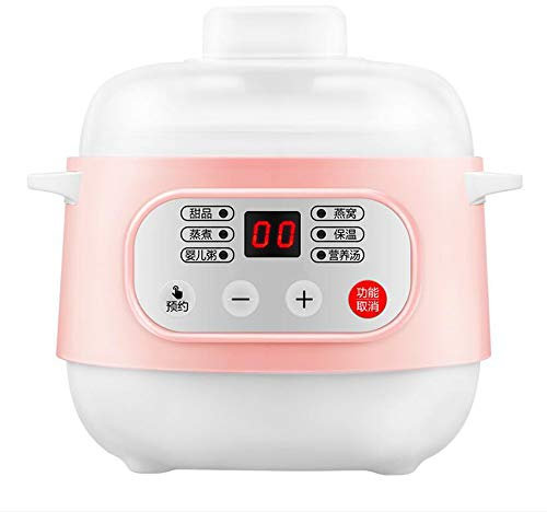 Marmite, Marmite Électrique 1L 200W Mijoteuse Céramique, Multicuiseur avec Fonction Réservation et Fonction Anti-Séchage Adaptée aux Petits Ménages