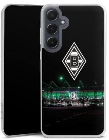 Slim Case kompatibel mit Samsung Galaxy A 55 5G Silikon Handyhülle transparent Hülle extra dünn Borussia Mönchengladbach Offizielles Lizenzprodukt Stadion