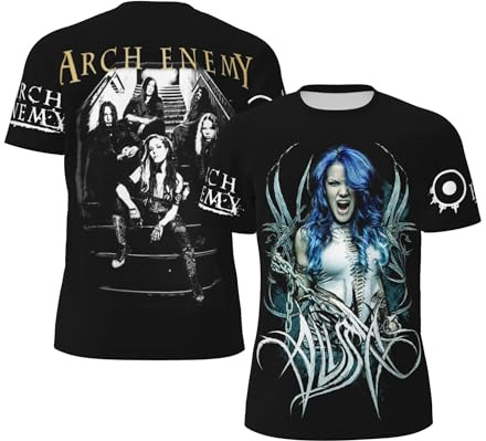 Ar$c%h Herren Basic Grafik Schwarz Tshirt Rundhalsausschnitt Kurzarm En$e%My T-Shirts Hemd für Männer T Shirts Fans Merch Kleidung Tee Tops